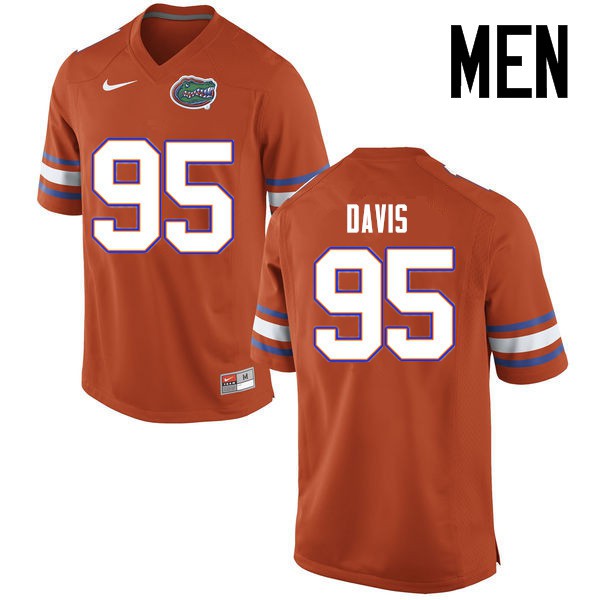 Florida Gators Men #95 Keivonnis Davis College Football Jersey Orange